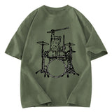 Tokyosol Handsome Cat Drummer Washed T-Shirt
