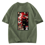Tokyosol Psychedelic Black Cat Washed T-Shirt
