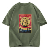 Tokyosol Retro Lucky Cat Washed T-Shirt