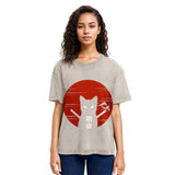 Tokyosol Japanese Ninja Cat Washed T-Shirt