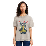 Tokyosol Cute Cat Is Eating Ramen Washed T-Shirt