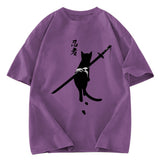 Tokyosol Lonely Cat Ninja Washed T-Shirt