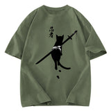 Tokyosol Lonely Cat Ninja Washed T-Shirt