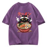 Tokyosol Ramen Lover Black Cat Washed T-Shirt