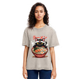 Tokyosol Ramen Lover Black Cat Washed T-Shirt
