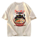 Tokyosol Ramen Lover Black Cat Washed T-Shirt