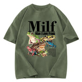 Tokyosol Man I Love Frogs Meme Washed T-Shirt