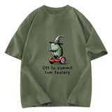 Tokyosol Frog Riding A Balance Scooter Washed T-Shirt