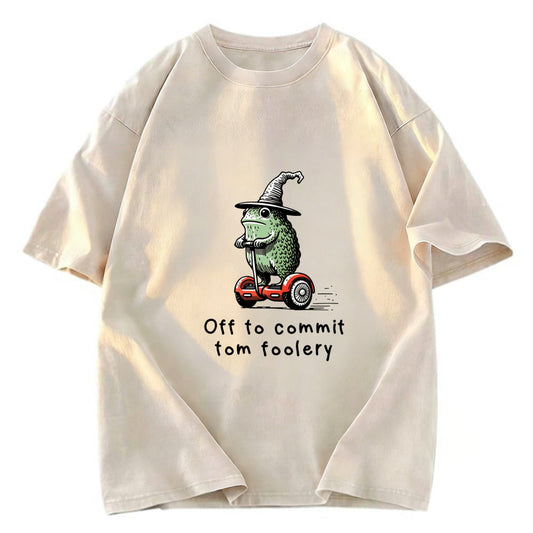 Tokyosol Frog Riding A Balance Scooter Washed T-Shirt