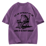 Tokyosol Resting Frog Funny Washed T-Shirt