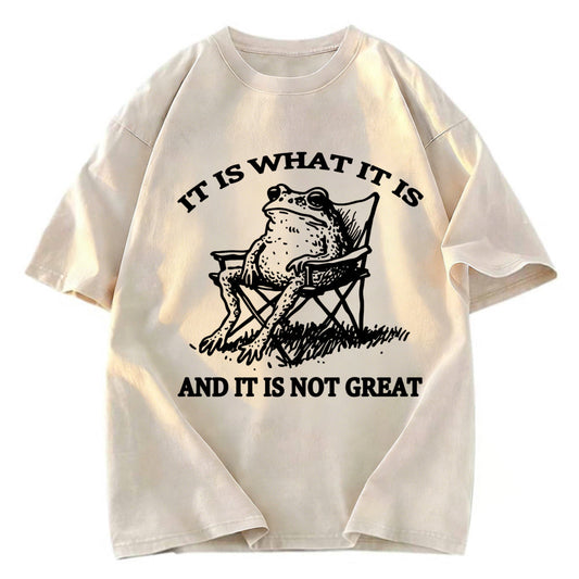 Tokyosol Resting Frog Funny Washed T-Shirt