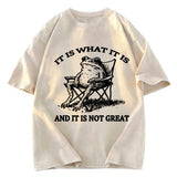 Tokyosol Resting Frog Funny Washed T-Shirt