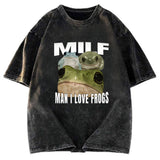 Tokyosol Man I Love Frogs Washed T-Shirt