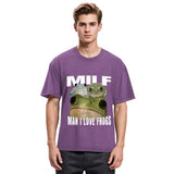 Tokyosol Man I Love Frogs Washed T-Shirt