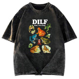 Tokyosol Dude I Love Frog Washed T-Shirt