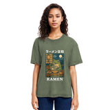 Tokyosol Japanese Frog Eating Ramen Washed T-Shirt