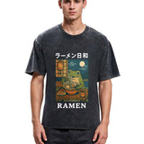 Tokyosol Japanese Frog Eating Ramen Washed T-Shirt