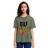 Tokyosol DILF Man I Love Frogs Funny Meme Washed T-Shirt