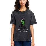 Tokyosol Frog Riding Penny-farthing Washed T-Shirt