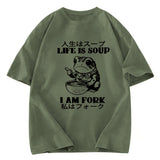 Tokyosol Life Is Soup I Am Fork Washed T-Shirt