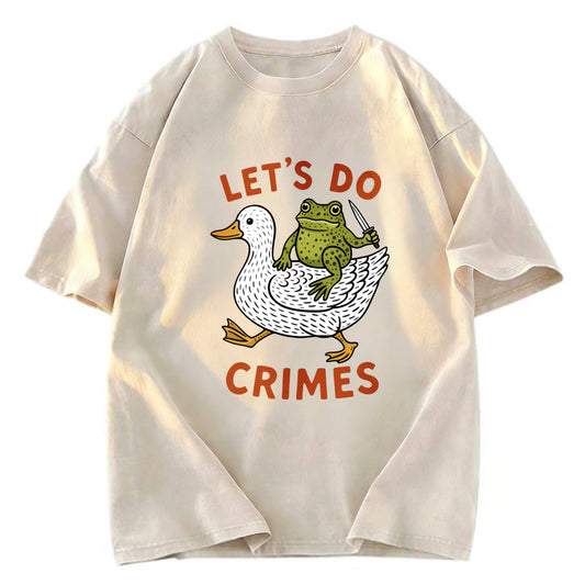 Tokyosol Frog Ready To Commit Crime Washed T-Shirt