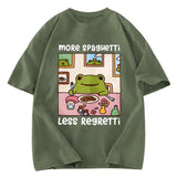 Tokyosol More Spaghetti Less Regretti Frog Washed T-Shirt