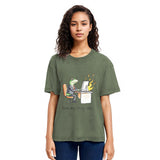 Tokyosol Office Burnout Funny Frog Meme Washed T-Shirt