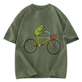 Tokyosol Kermit Riding A Bike Washed T-Shirt