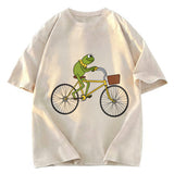 Tokyosol Kermit Riding A Bike Washed T-Shirt