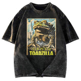 Tokyosol Vintage Funny Frog Washed T-Shirt