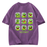 Tokyosol Kermit Frog Emotions Washed T-Shirt