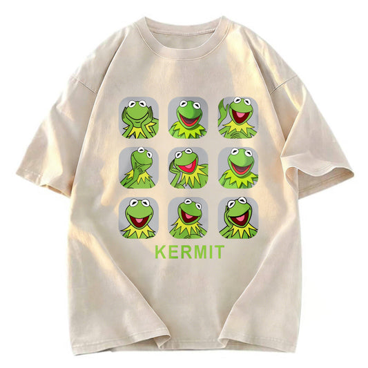 Tokyosol Kermit Frog Emotions Washed T-Shirt