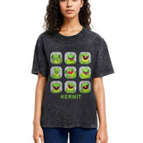 Tokyosol Kermit Frog Emotions Washed T-Shirt