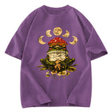 Tokyosol Weird Frog Mushrooms 90s Vintage Washed T-Shirt