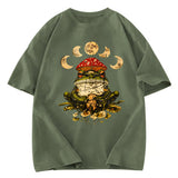 Tokyosol Weird Frog Mushrooms 90s Vintage Washed T-Shirt