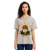 Tokyosol Weird Frog Mushrooms 90s Vintage Washed T-Shirt
