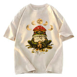 Tokyosol Weird Frog Mushrooms 90s Vintage Washed T-Shirt
