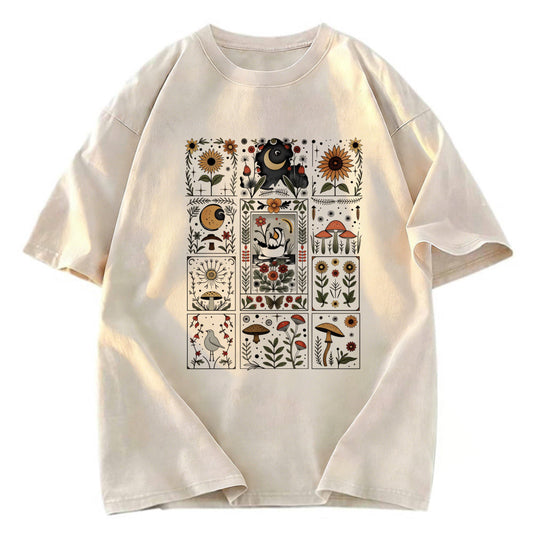 Tokyosol Frog Cottagecore Washed T-Shirt