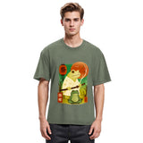 Tokyosol Funny Frog Samurai Poster Washed T-Shirt