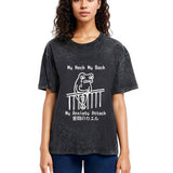 Tokyosol Funny Frog Japanese My Neck My Back Washed T-Shirt