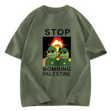 Tokyosol Stop Bombing Palestine Frogs Washed T-Shirt