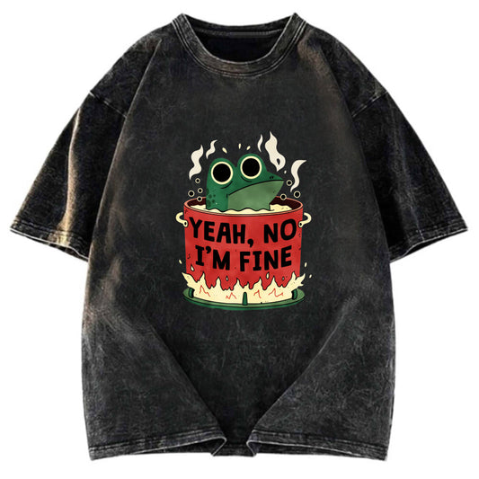 Tokyosol I'm Fine Frog Washed T-Shirt