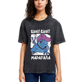Tokyosol Ribbit Madafaka Funny Gangster Frog Washed T-Shirt