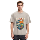 Tokyosol The Frog Great Wave Off Kanagawa Fren Meme Washed T-Shirt