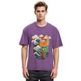Tokyosol The Frog Great Wave Off Kanagawa Fren Meme Washed T-Shirt