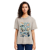 Tokyosol Japanese Ukiyo-e Samurai Ninja Frogs Washed T-Shirt