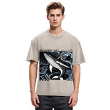 Tokyosol Polka Dot Art Whale Washed T-Shirt