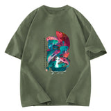 Tokyosol Japanese Ukiyoe Fish Vintage Poster Washed T-Shirt
