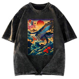 Tokyosol Ukiyoe Whale Japan Washed T-Shirt