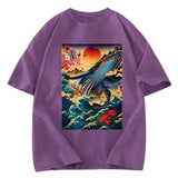 Tokyosol Ukiyoe Whale Japan Washed T-Shirt